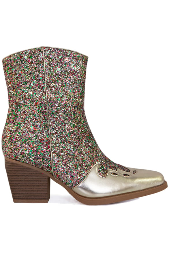 Luxury Metallic Glitter Westernboots Gold – shoparchief, foto 1