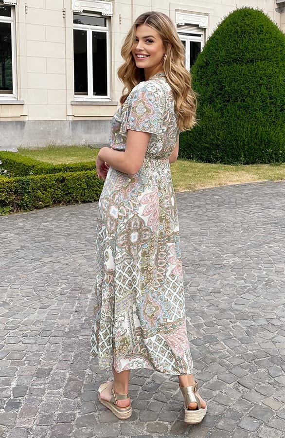 Maxi Print Jurk Army – shoparchief, foto 3