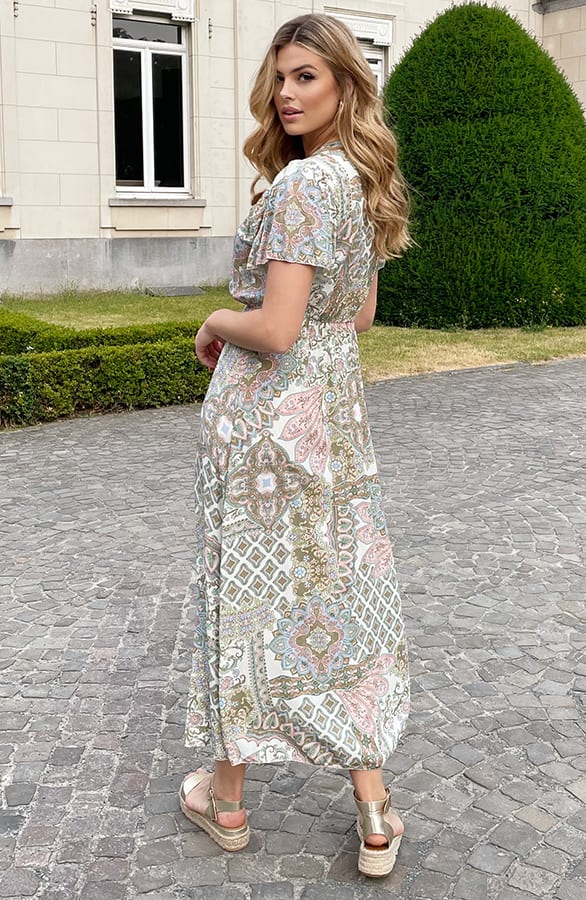 Maxi Print Jurk Army – shoparchief, foto 4