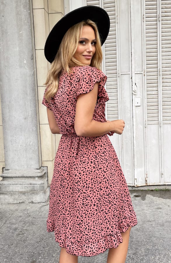 Wikkel Jurk Cheetah Koraal – shoparchief, foto 6