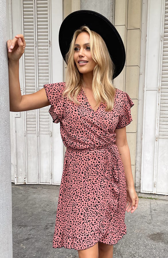 Wikkel Jurk Cheetah Koraal – shoparchief, foto 4