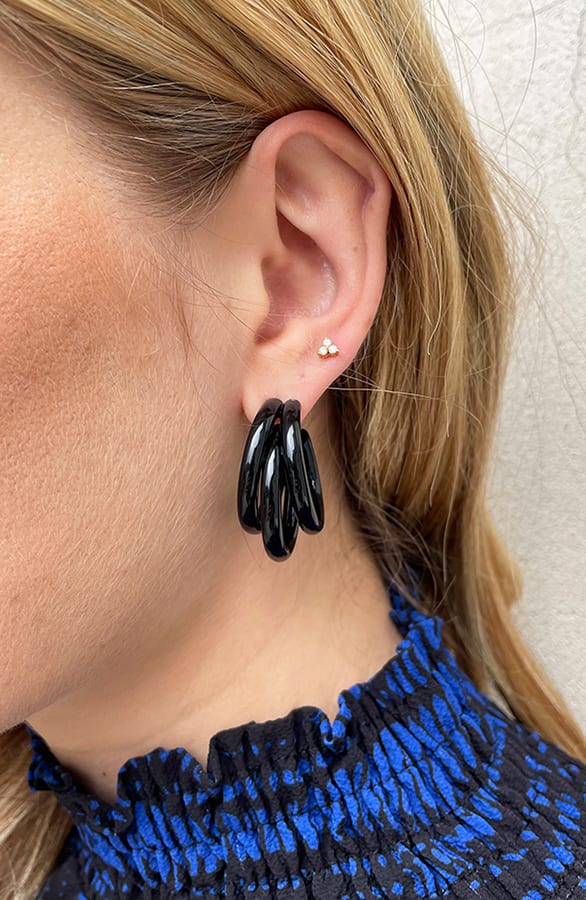 Creool Triple Oorbellen Zwart – shoparchief, foto 4