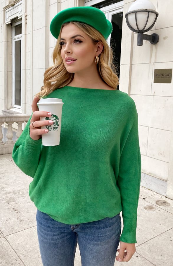 Oversized Soft Trui Green – shoparchief, foto 4