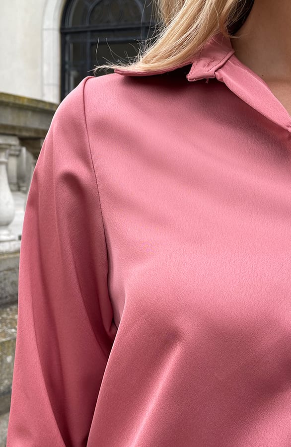 Silk Oversized Blouse Dust Roze – shoparchief, foto 6