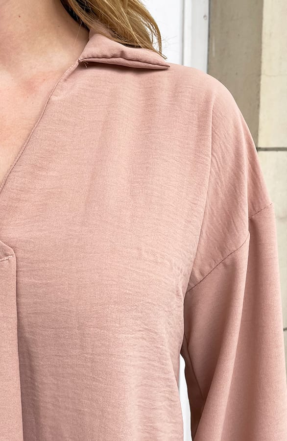 Verona V-hals Blouse Dust Roze – shoparchief, foto 9