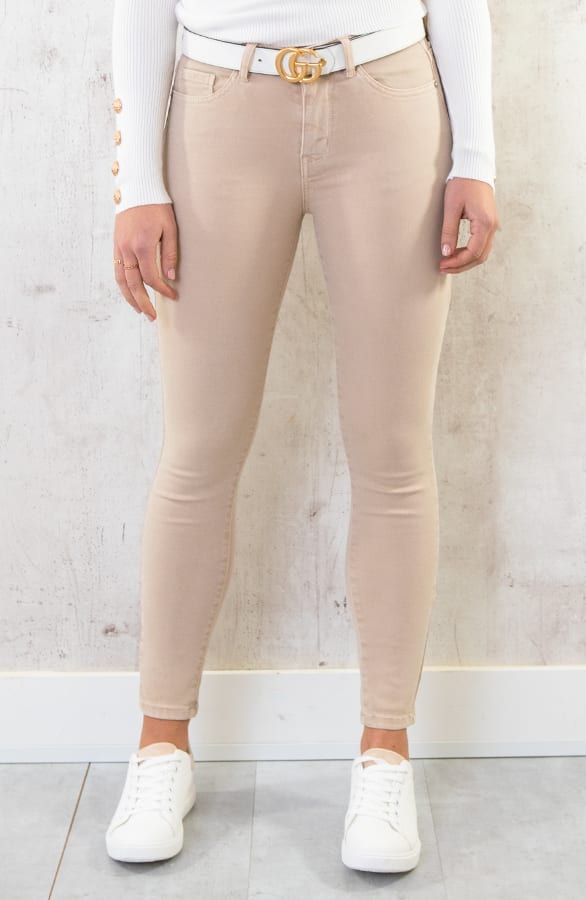 Skinny High Waist Jeans Beige 2.0 – shoparchief, foto 4
