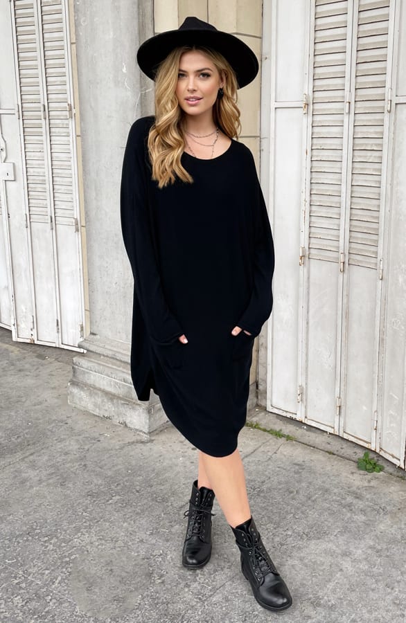 Comfy Trui Lang Zwart – shoparchief, foto 1