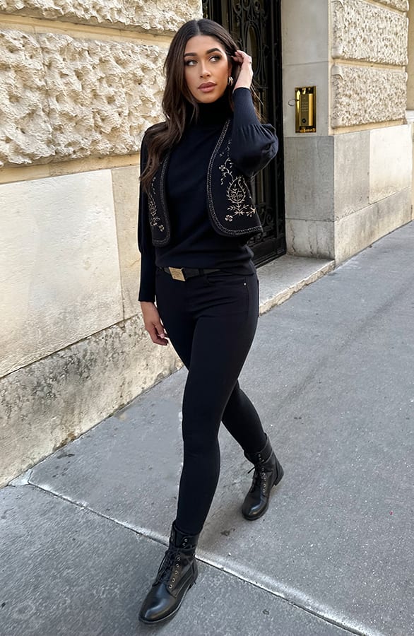 Skinny Jeans High Waist Zwart – spijkerbroeken, foto 7