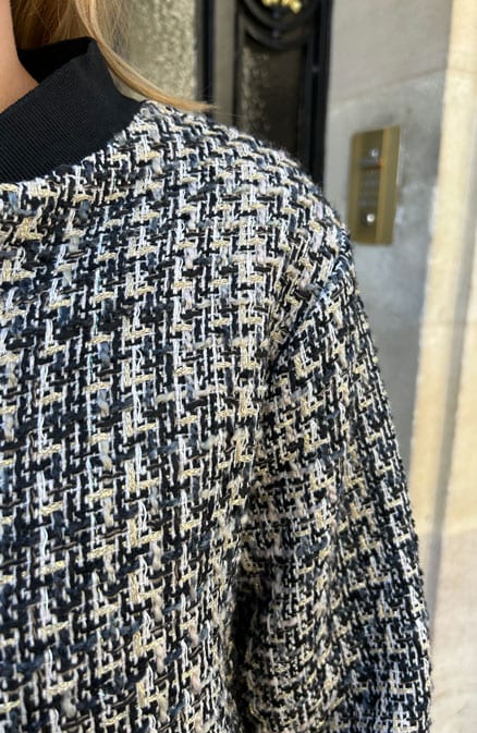 Bouclé Bomber Jacket Zwart – shoparchief, foto 6