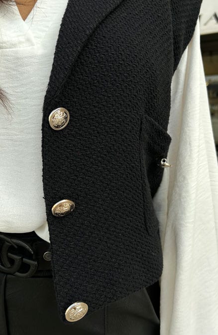Bouclé Gilet Black – shoparchief, foto 7