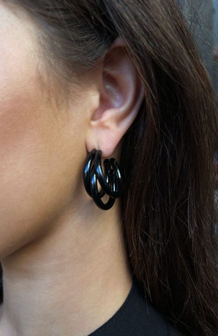 Creool Triple Oorbellen Zwart – shoparchief, foto 6