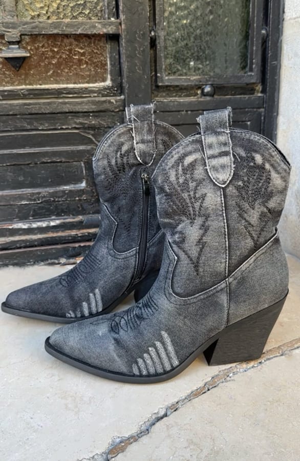 Denim Enkellaarzen Zwart – shoparchief, foto 2