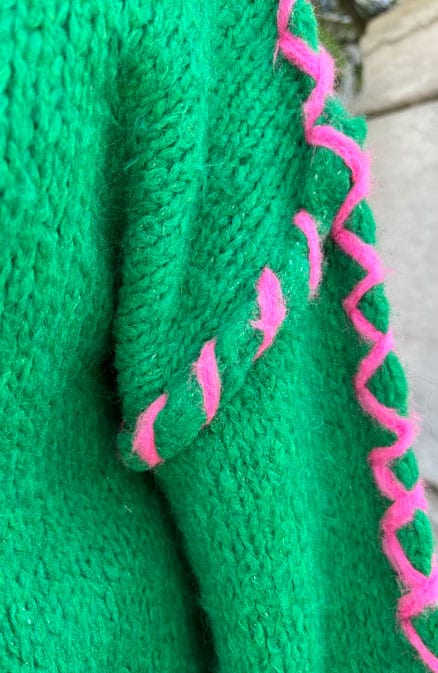 Exclusive Handmade Sweater FMH Bright Green – shoparchief, foto 8