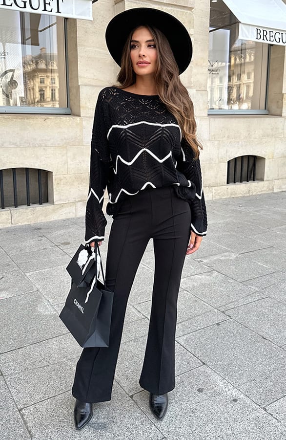 Fashion Musthaves Pullover Schwarz Striped, Shoparchiv, Foto 3
