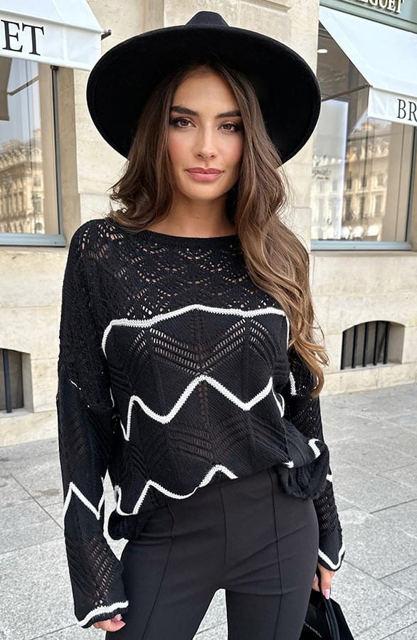 Fashion Musthaves Pullover Schwarz Striped, Shoparchiv, Foto 6