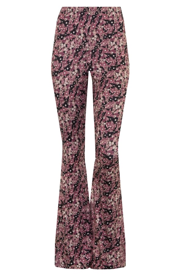 Flared Broek Bloemenprint Dust Roze – shoparchief, foto 1