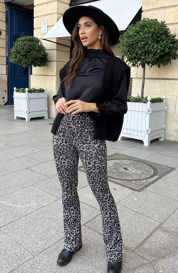Flared Broek Panterprint Luxury – shoparchief, foto 7