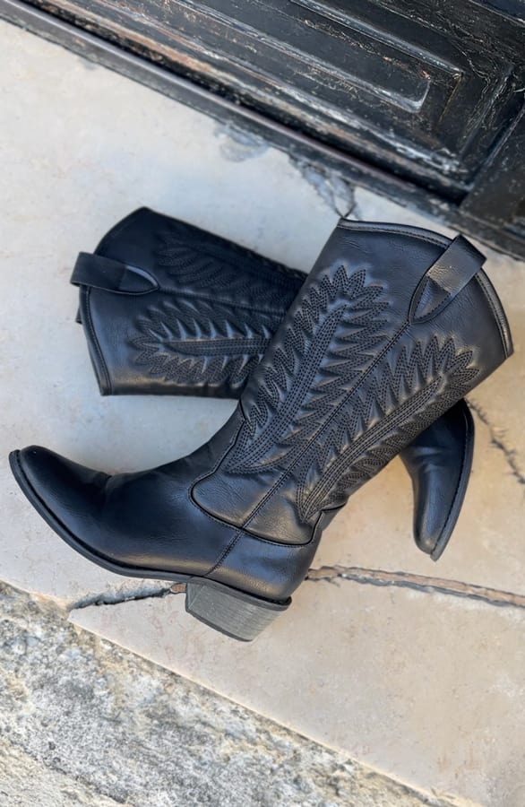 Hoge Cowboylaarzen Leer Zwart 2.0 – alle schoenen, foto 2