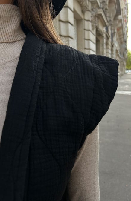 Katoenen Dames Gilet Zwart – shoparchief, foto 8