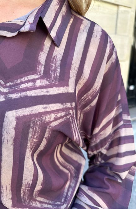 Knopen Blouse Met Print Mauve – shoparchief, foto 5