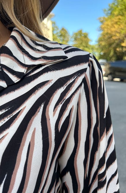 Knopen Jurk Midi met Zebraprint – shoparchief, foto 5