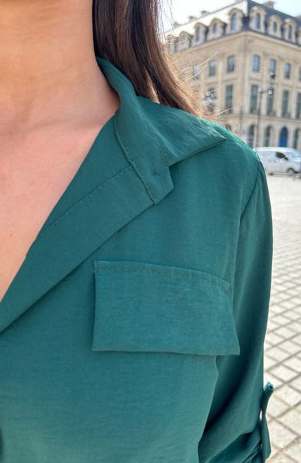Knopen Jurk Smaragdgroen – shoparchief, foto 7