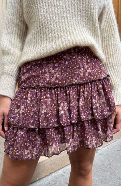 Limited Flower Laagjes Rok Mauve – shoparchief, foto 1