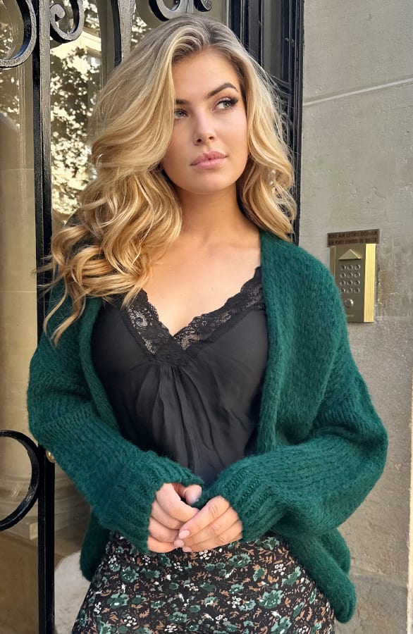 Oversized Knitted Vest Smaragd – shoparchief, foto 5