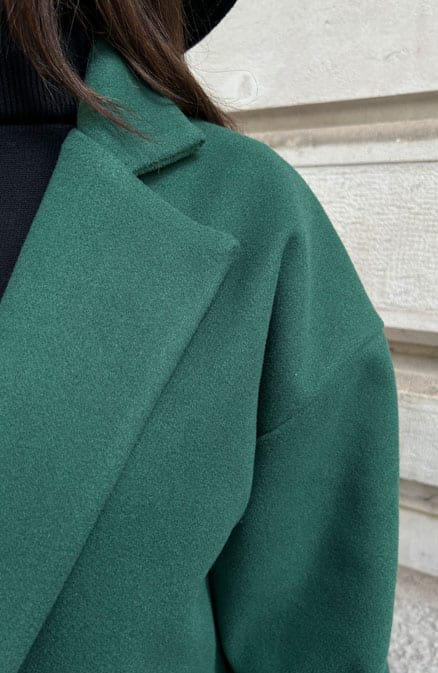 Oversized Stripe Coat Smaragd – shoparchief, foto 8