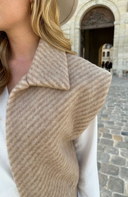 Oversized Woven Gilet Beige – vesten, foto 8