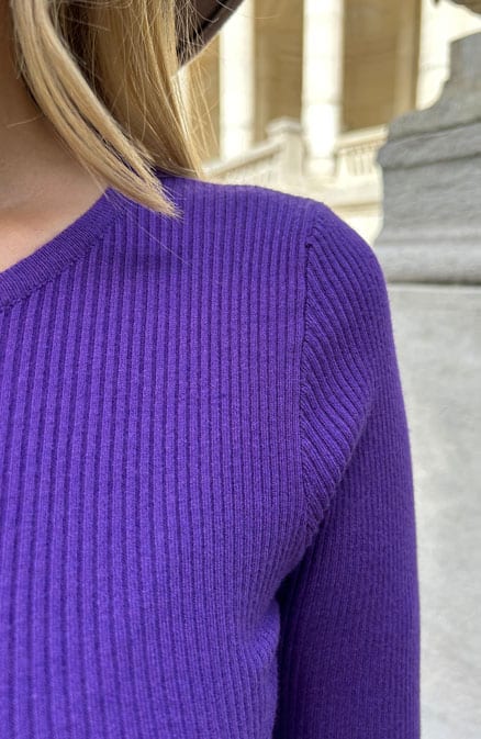 Round Neck Stretch Dress Dark Purple – shoparchief, foto 6