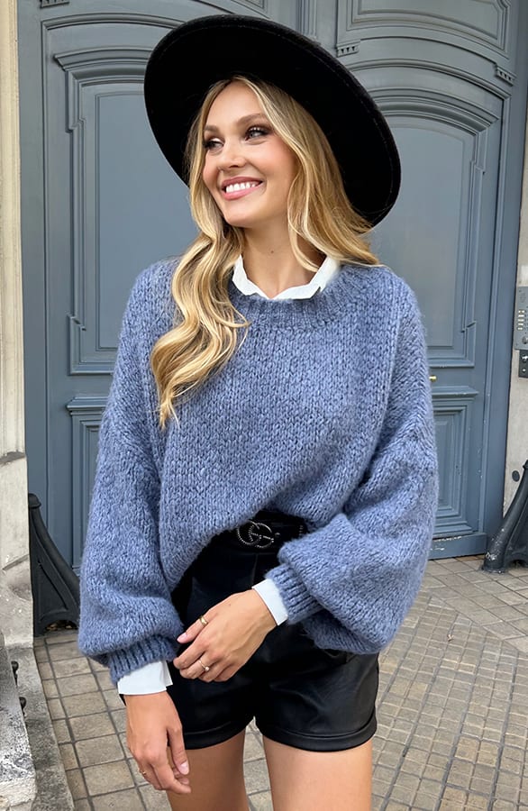 Soft Oversized Trui Jeans Blue – shoparchief, foto 3