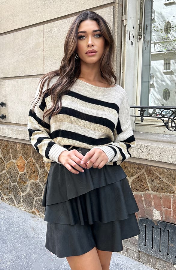 Strepen Trui Lurex Zwart – shoparchief, foto 1