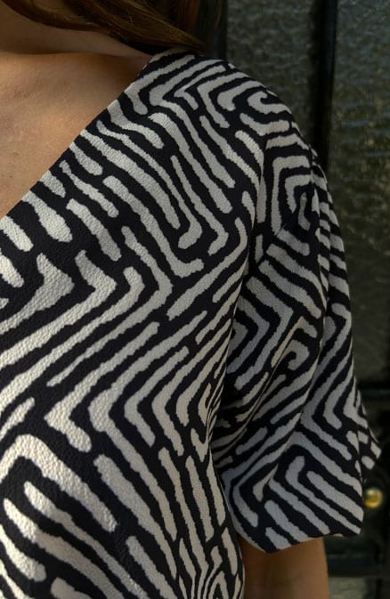 V-hals Pofmouwen Blouse Print – shoparchief, foto 6
