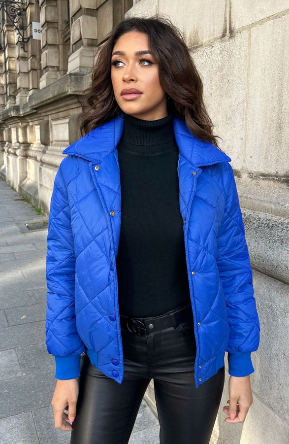 Bomber Jacket Quilted Kobalt – shoparchief, foto 13