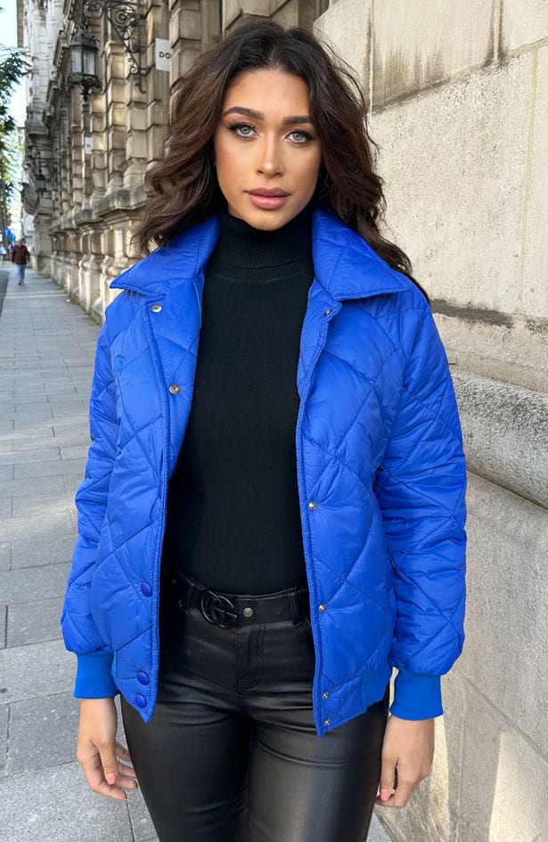 Bomber Jacket Quilted Kobalt – shoparchief, foto 11