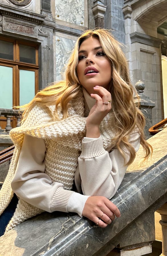 Knitted Sjaal Ultra Ecru – shoparchief, foto 5
