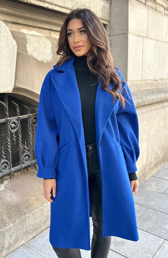 Luxury Oversized Coat Kobalt – shoparchief, foto 4