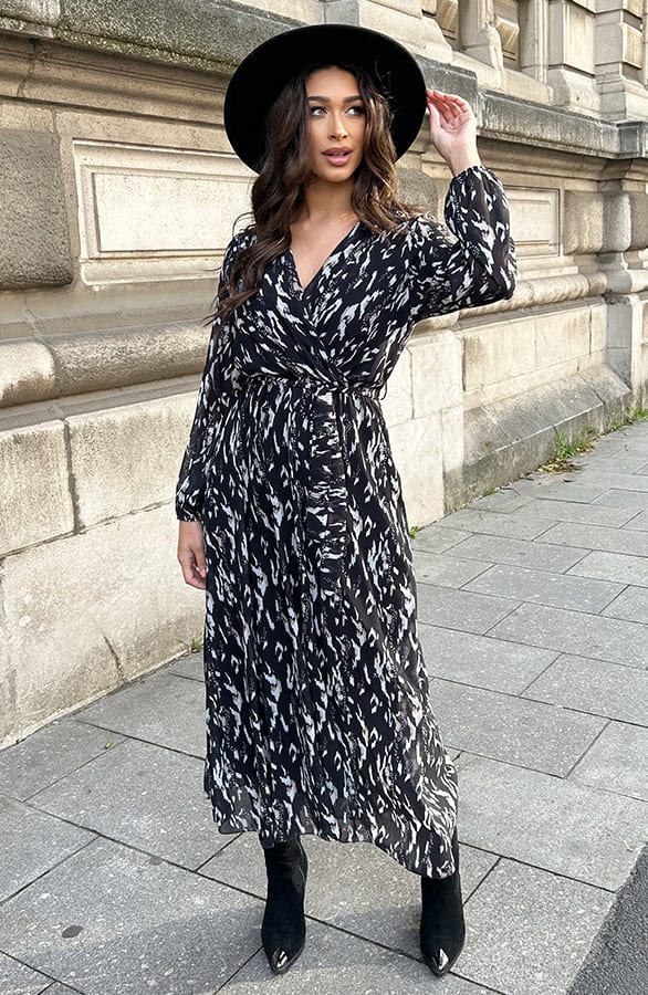 Maxi V-hals Jurk Print – shoparchief, foto 5