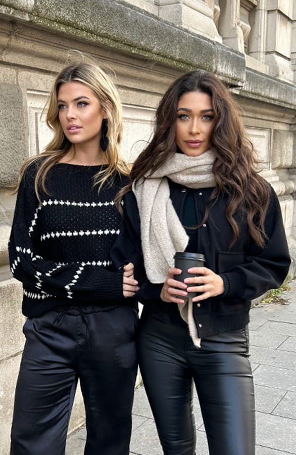 Oversized Stipjes Trui Zwart – shoparchief, foto 3