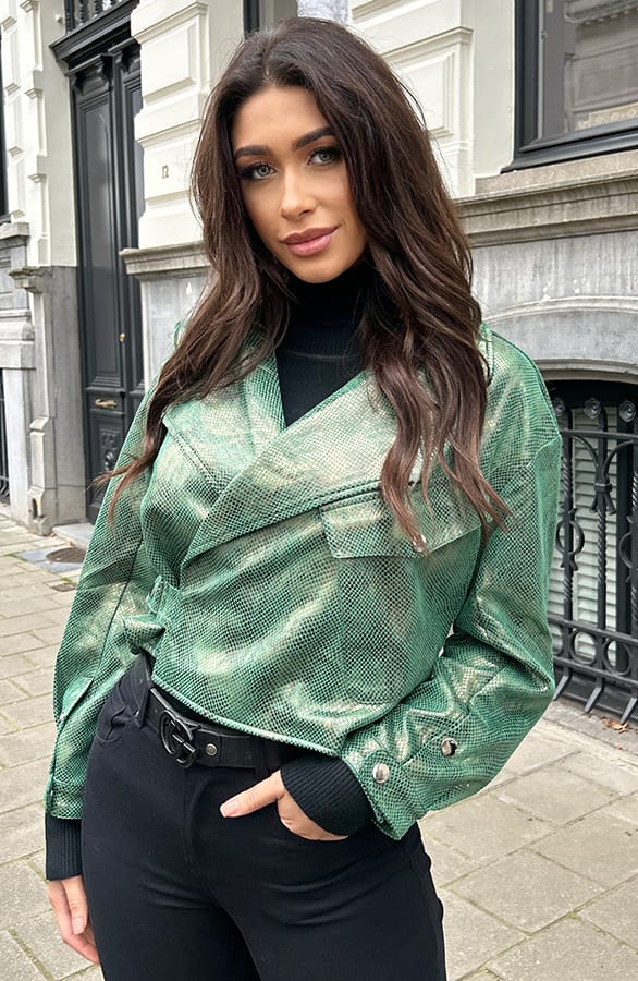 Oversized Limited Snake Jacket Green – shoparchief, foto 2