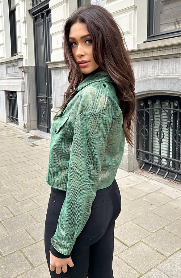 Oversized Limited Snake Jacket Green – shoparchief, foto 3