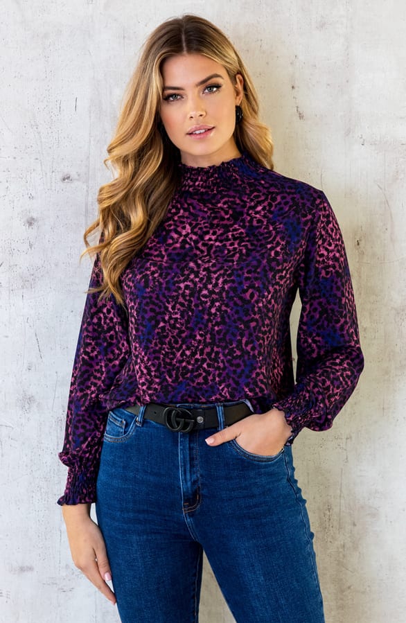 Col Blouse Leopard Dust Roze – shoparchief, foto 2