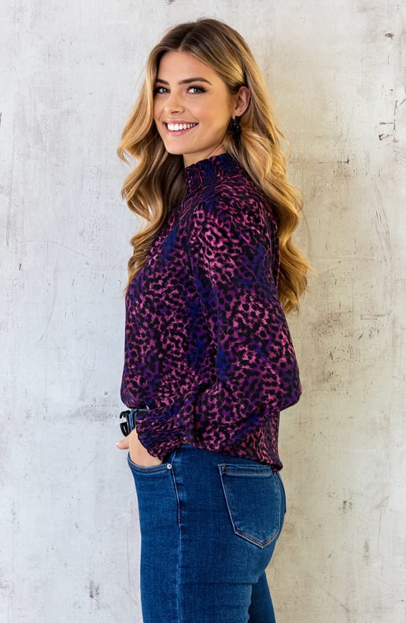 Col Blouse Leopard Dust Roze – shoparchief, foto 3
