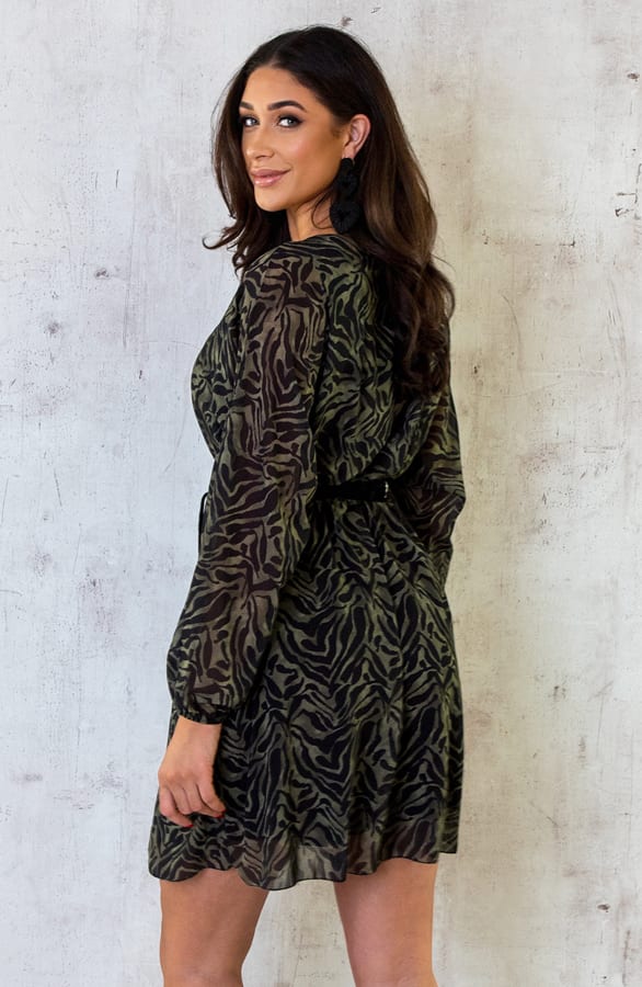 Casual Print Jurk Army – shoparchief, foto 4
