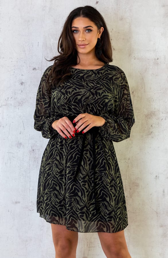 Casual Print Jurk Army – shoparchief, foto 2