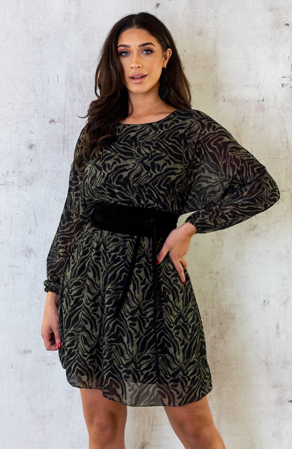 Casual Print Jurk Army – shoparchief, foto 1