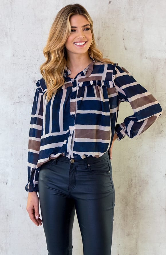 Chiffon Blouse Navy – shoparchief, foto 2