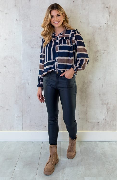 Chiffon Blouse Navy – shoparchief, foto 4