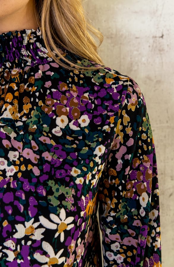 Col Blouse Print Colorful Flower – shoparchief, foto 7